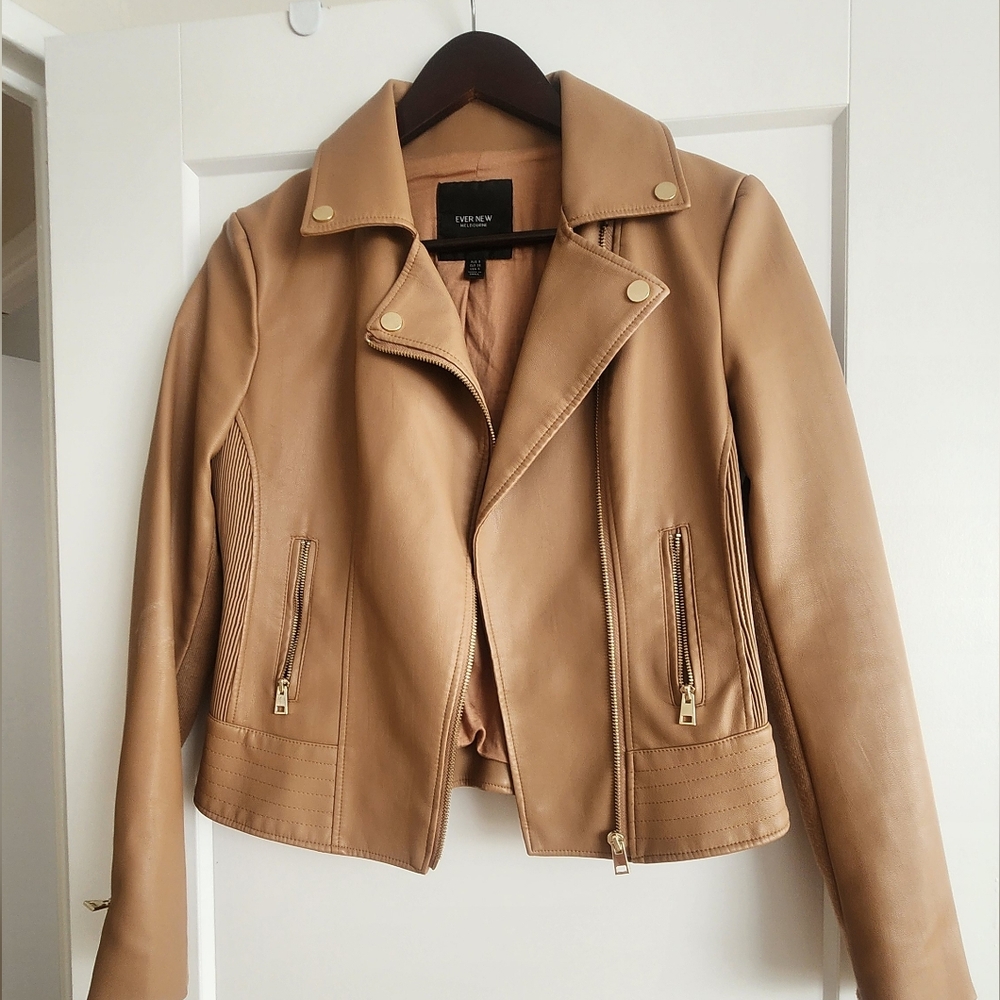 Ever New Camel Leather Jacket
